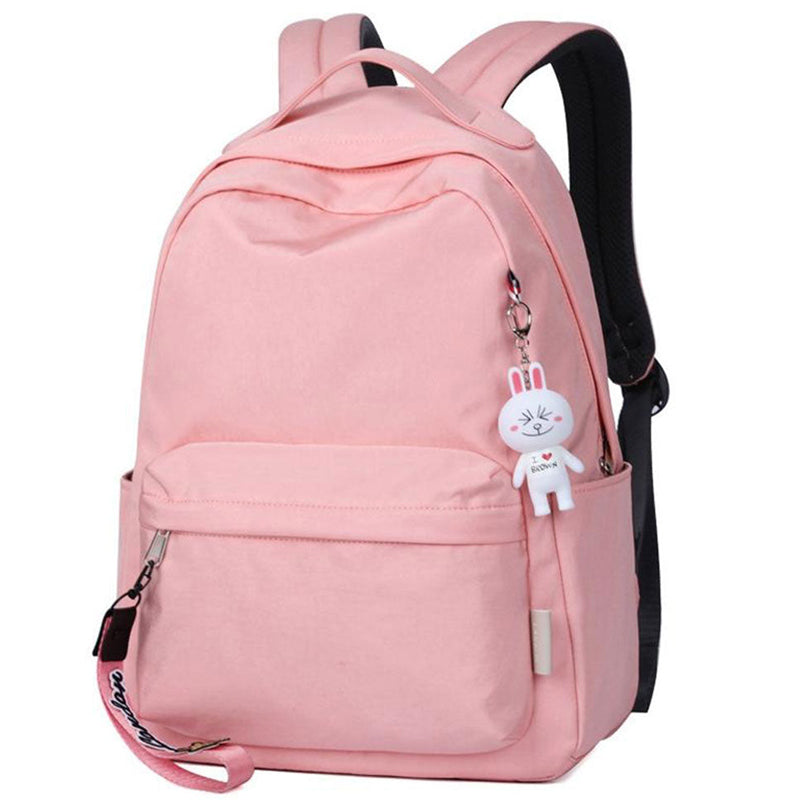 Simple Black Backpack Girls Kids Daypack Students Basic Bookbags