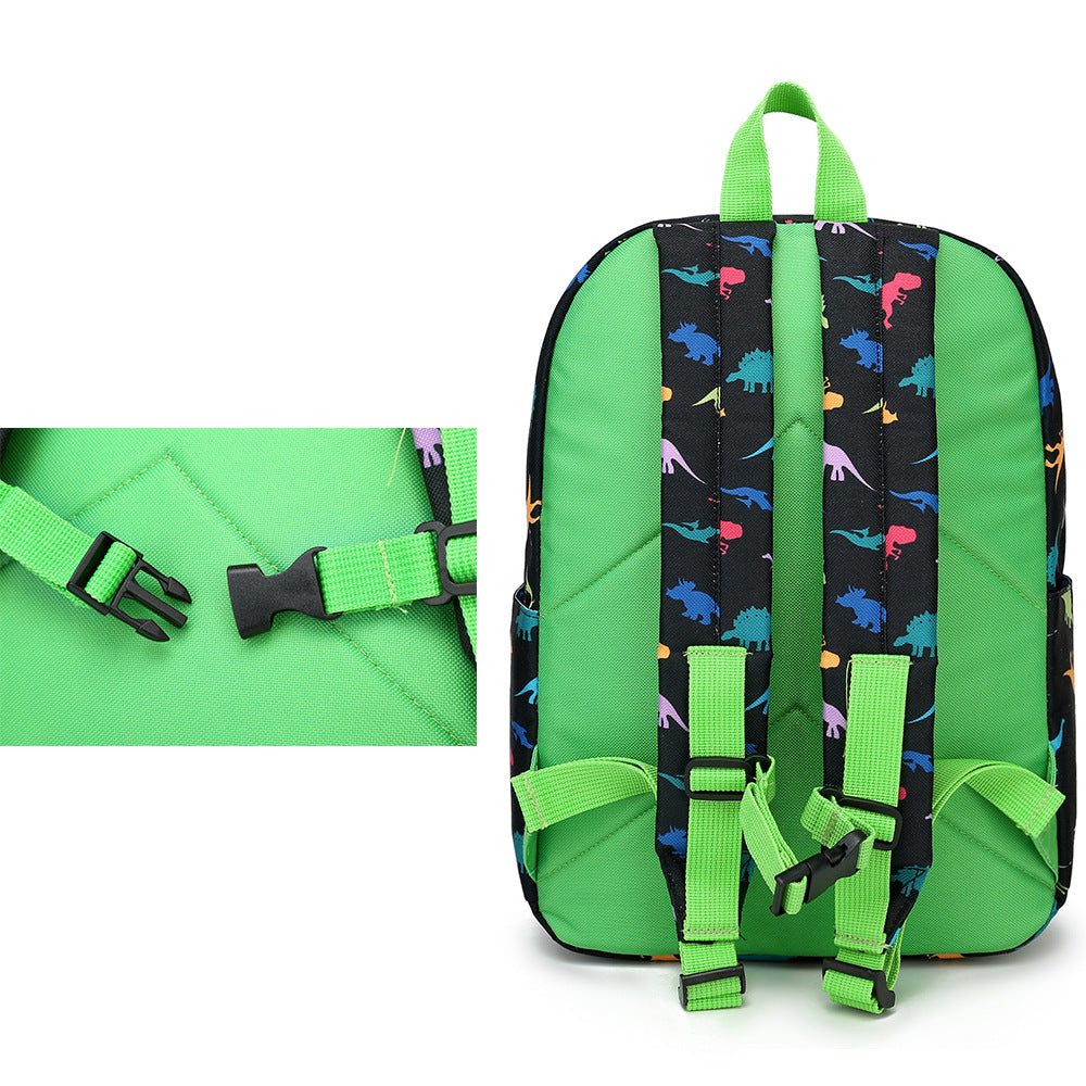 Dinosaur Backpack Set for School Girl Boys Cute Bookbag Set with Lunch Box