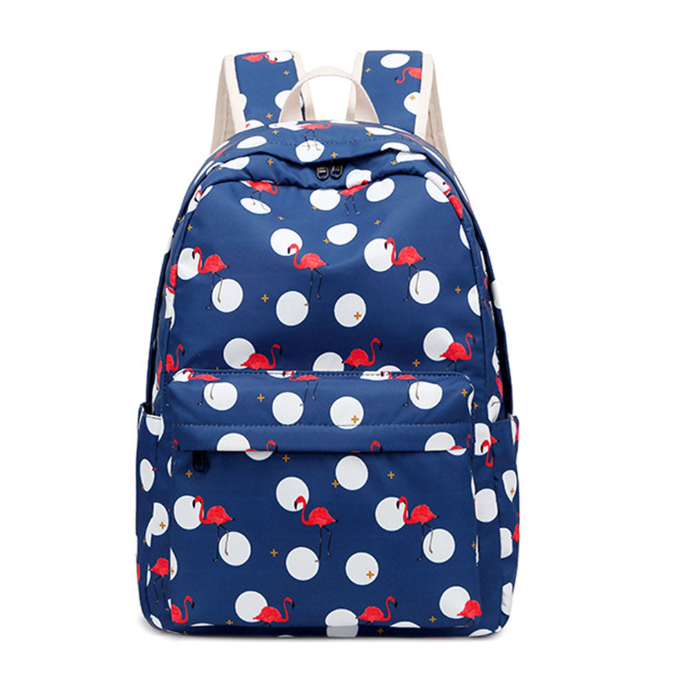 School Backpack set for Teen Girls Backpack Cute Flamingo Prints Bookbags with Lunch bag Pencil Case Casual Daypack