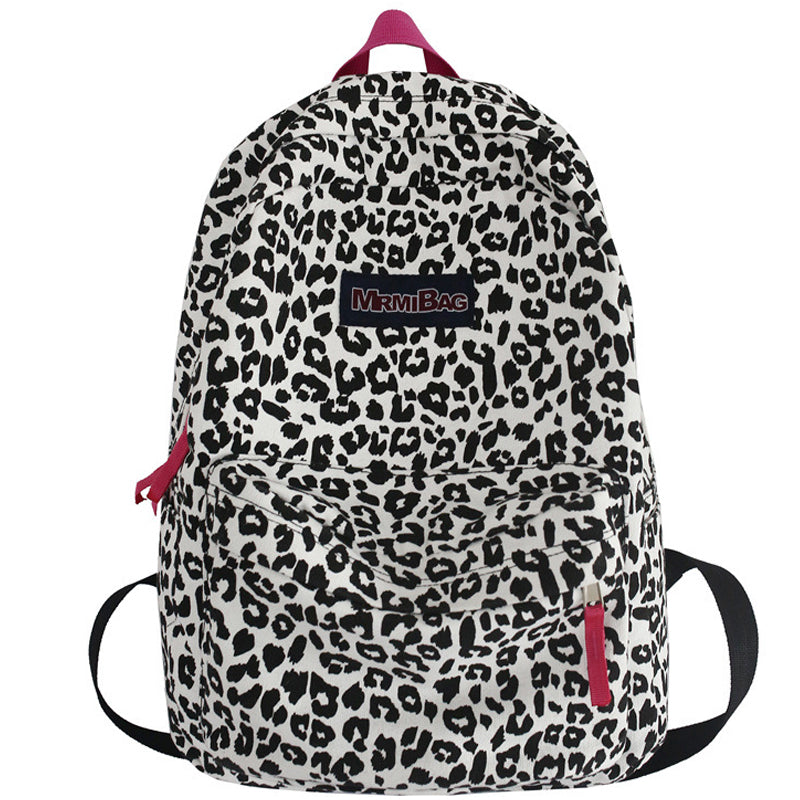 Leopard Print School Backpack Casual Bookbag Travel Daypack