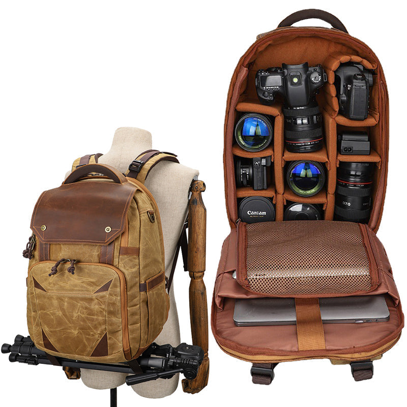 Waterproof Camera Bag Photography Canvas Backpack