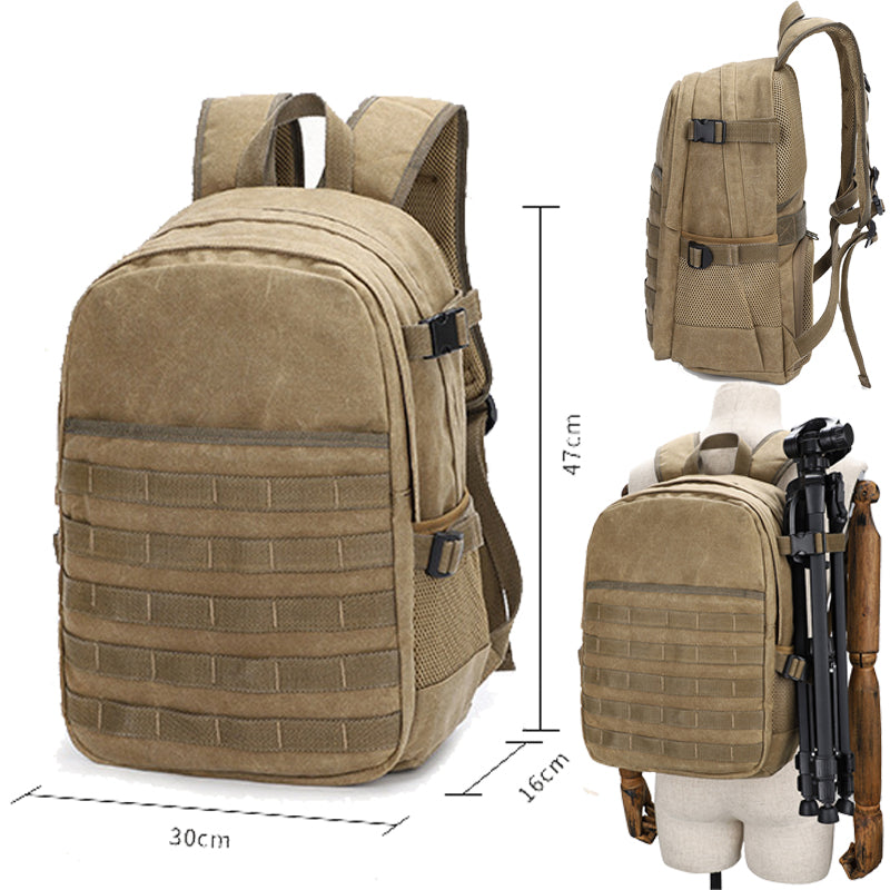 Camera Backpack Canvas Bag for Canon Nikon Sony DSLR