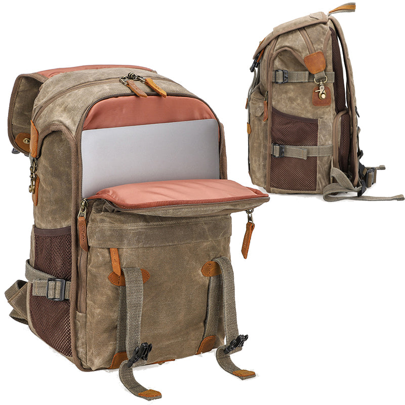 camera backpack leather tripod Camera Photo Backpack Tripod Lens Canvas Bag