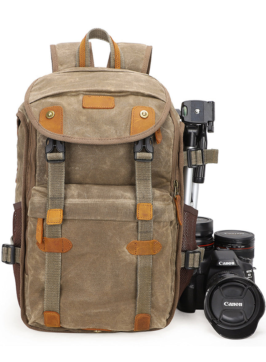 Camera Photo Backpack Tripod Lens Canvas Bag