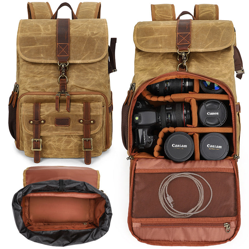 Camera Backpack Canvas Photography Tripod Bag