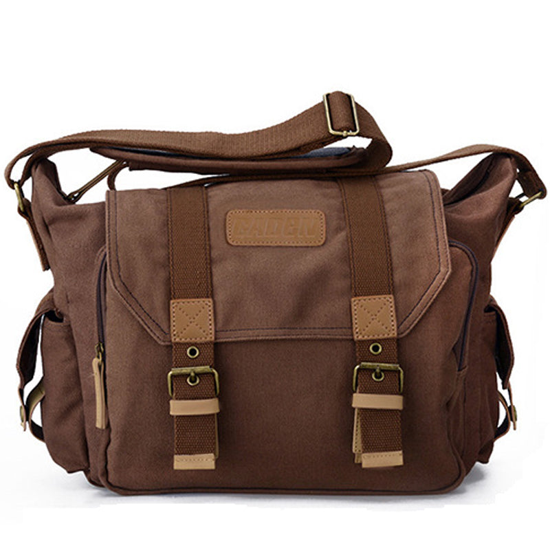 canvas leather messenger crossbody backpack organizer Canvas Camera Messenger Bag with Tripod Holder