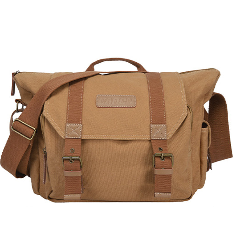 Canvas Camera Messenger Bag with Tripod Holder