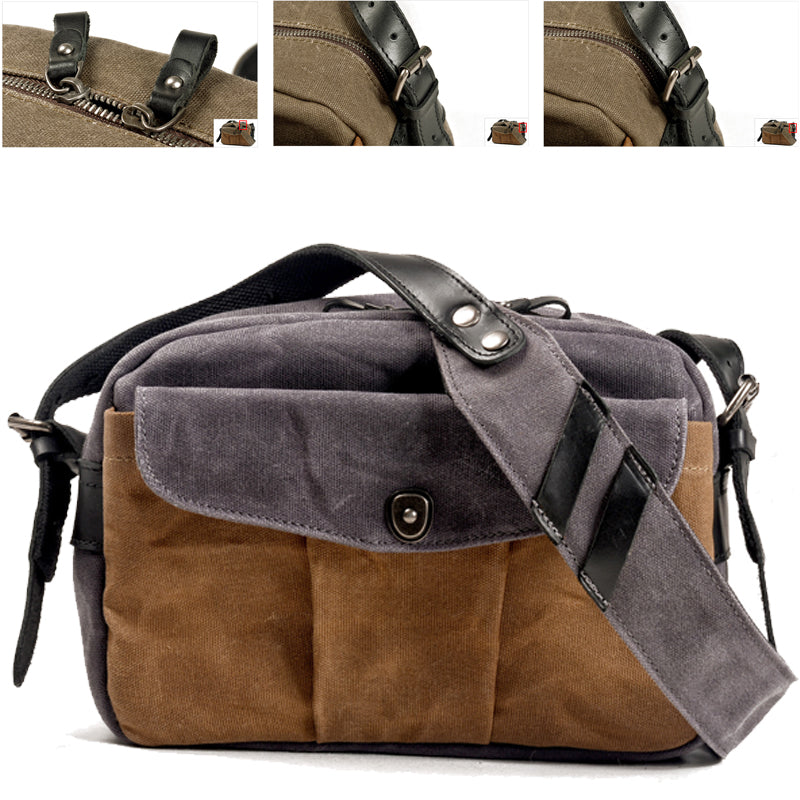 Waxed Canvas Camera Bag Drone Satchel