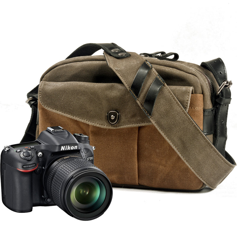 Waxed Canvas Camera Bag Drone Satchel