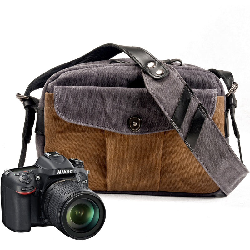 Waxed Canvas Camera Bag Drone Satchel