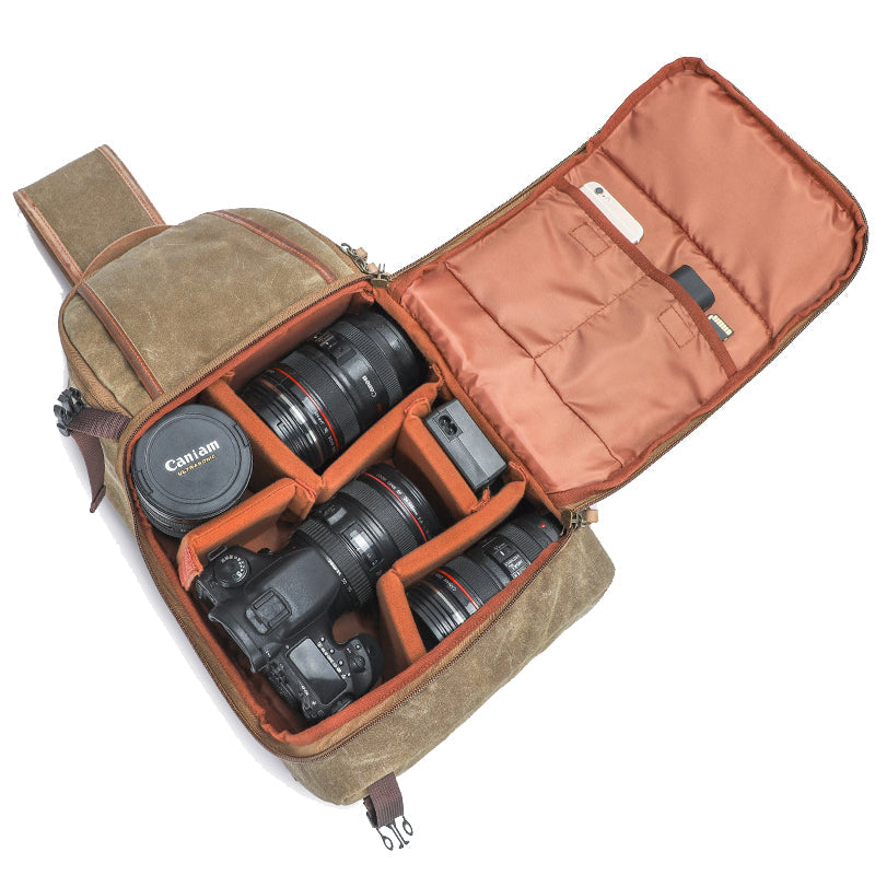 Canvas Waterproof Camera Sling Backpack