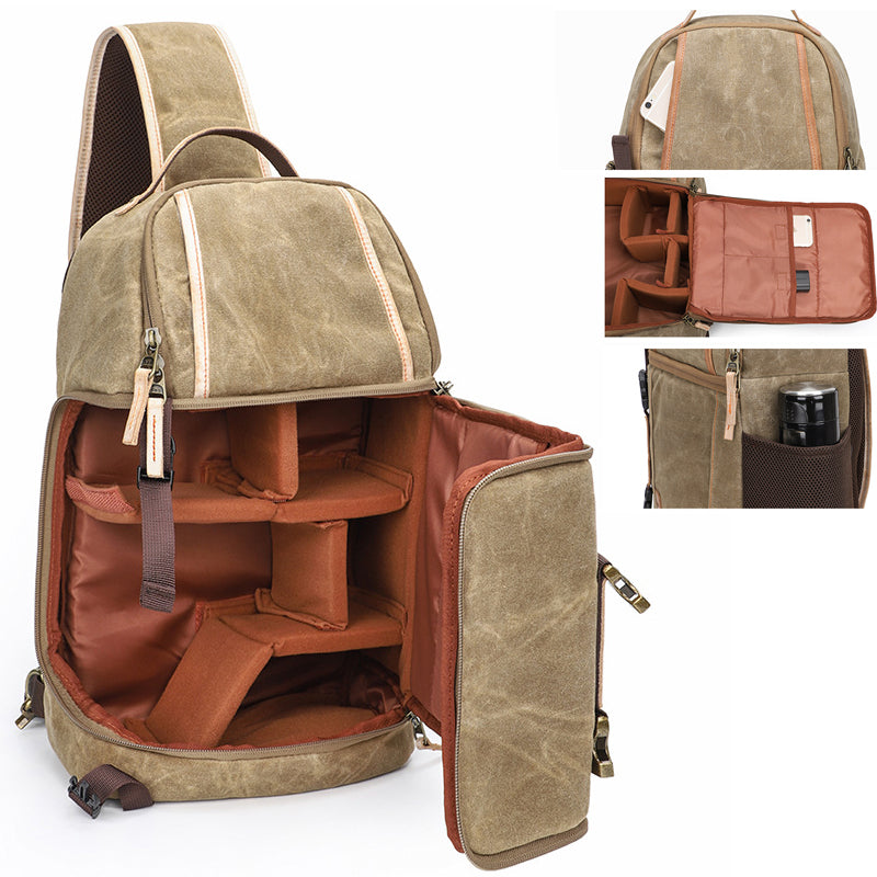 Canvas Waterproof Camera Sling Backpack