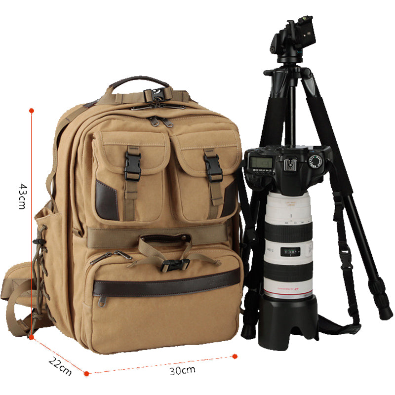 Large Photography Backpack Canvas Camera Bag