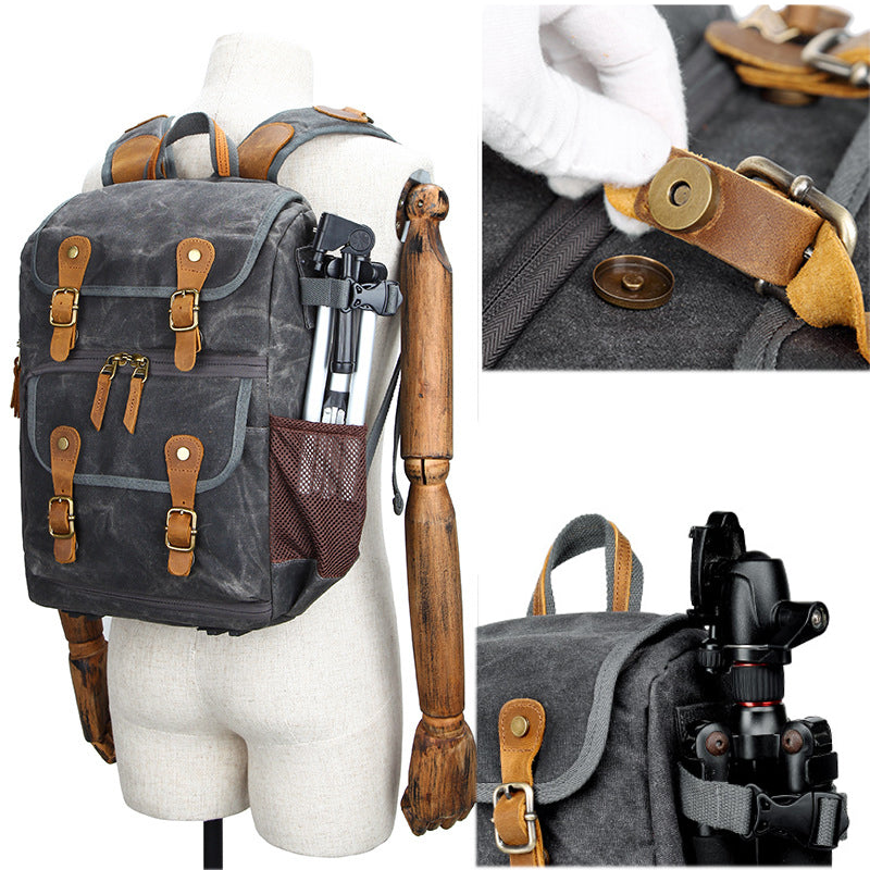 Batik Canvas Camera Bag Large Backpack