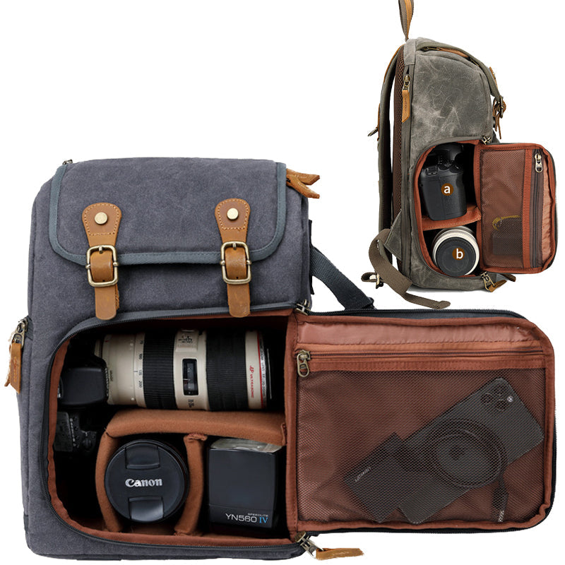 Batik Canvas Camera Bag Large Backpack