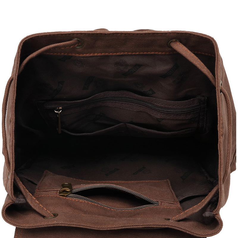 Men Vintage Canvas Backpack Drawstring 36-55L