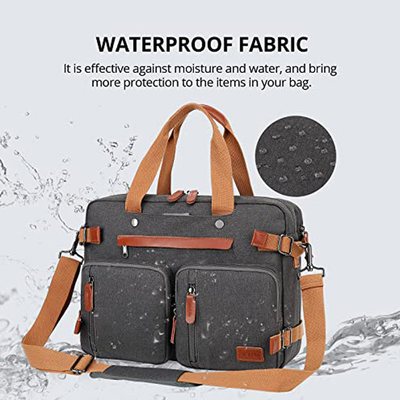 Multi Function Canvas Backpack Fit 17 in Laptop