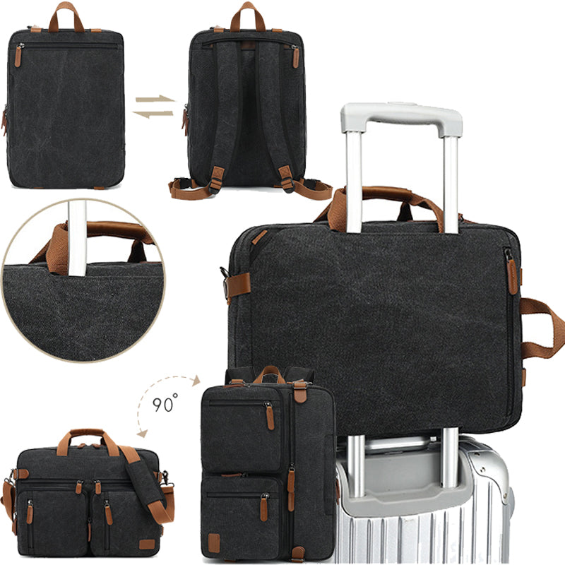 Multi Function Canvas Backpack Fit 17 in Laptop