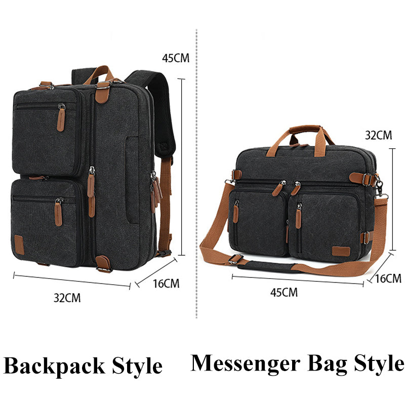Multi Function Canvas Backpack Fit 17 in Laptop