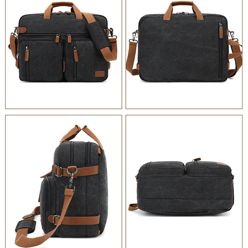 Multi Function Canvas Backpack Fit 17 in Laptop