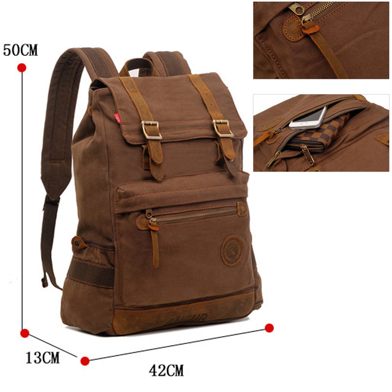 Laptop Canvas Backpack College School Bookbag