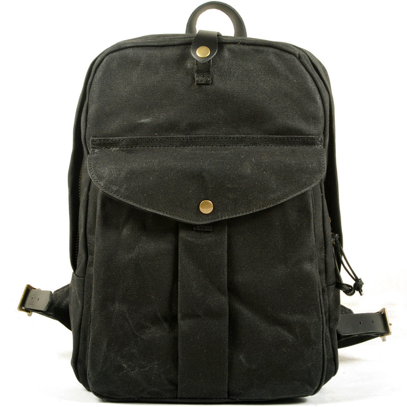 Retro Oil Wax Canvas Backpack School Bag