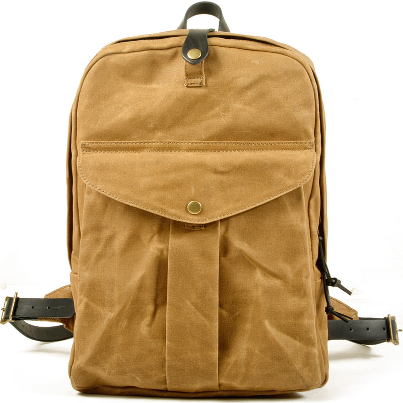 Retro Oil Wax Canvas Backpack School Bag
