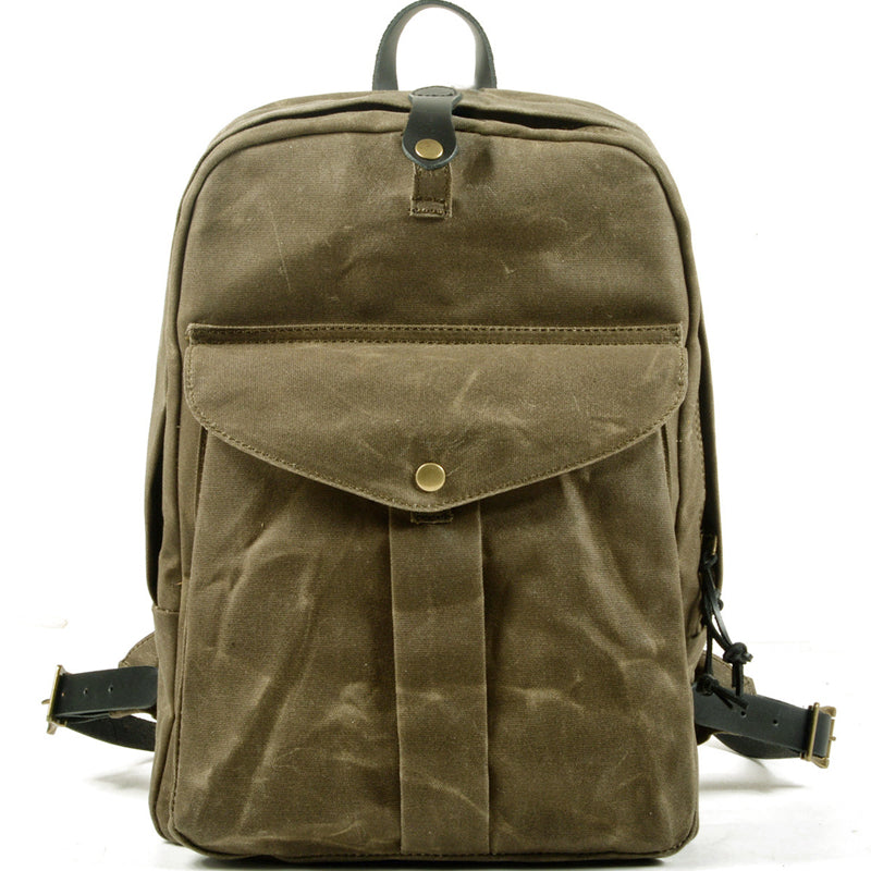 Retro Oil Wax Canvas Backpack School Bag