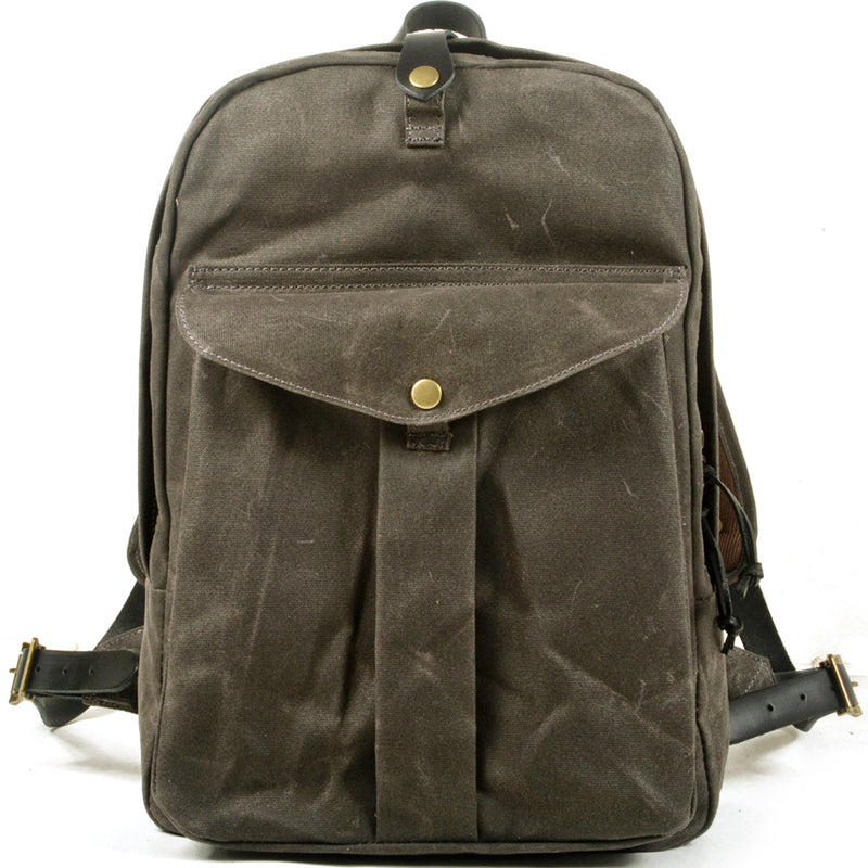 Retro Oil Wax Canvas Backpack School Bag
