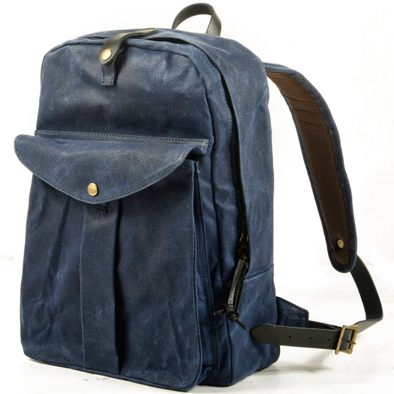 Retro Oil Wax Canvas Backpack School Bag