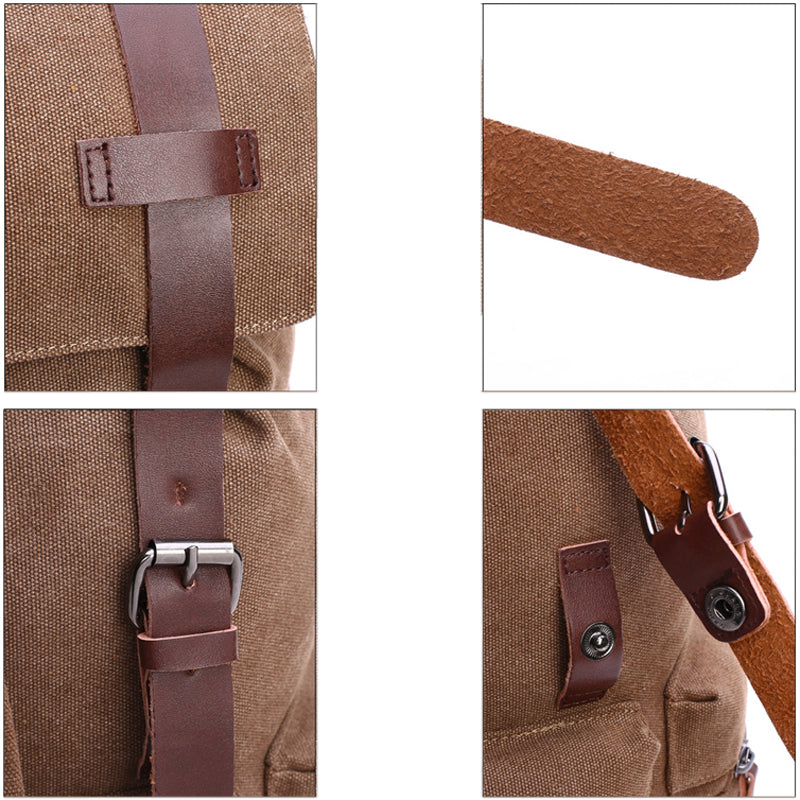 Large Laptop Bookbag Drawstring Canvas Backpack