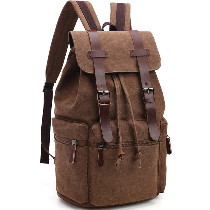 Large Laptop Bookbag Drawstring Canvas Backpack