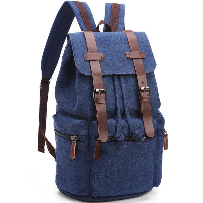 Large Laptop Bookbag Drawstring Canvas Backpack