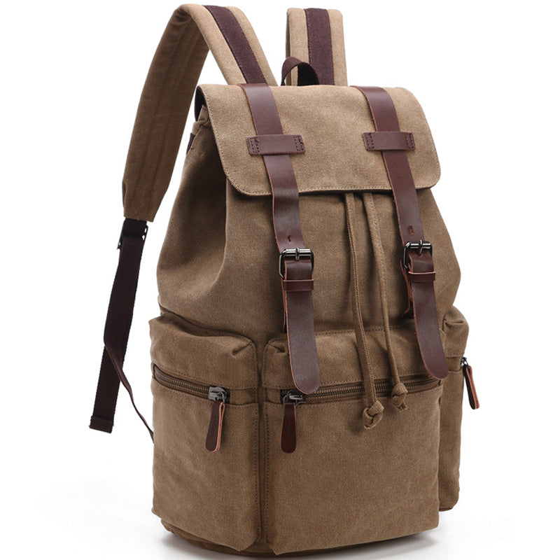 Large Laptop Bookbag Drawstring Canvas Backpack