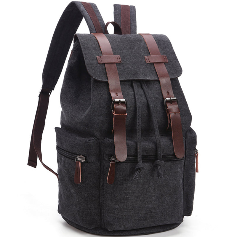 Large Laptop Bookbag Drawstring Canvas Backpack