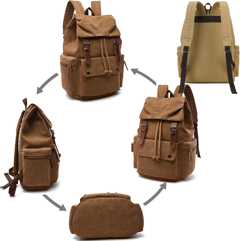 21Inch Canvas Backpacks Leisure Student Drawstring Bag