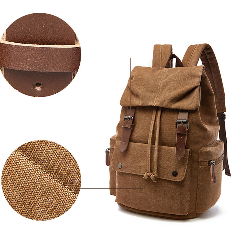 21Inch Canvas Backpacks Leisure Student Drawstring Bag