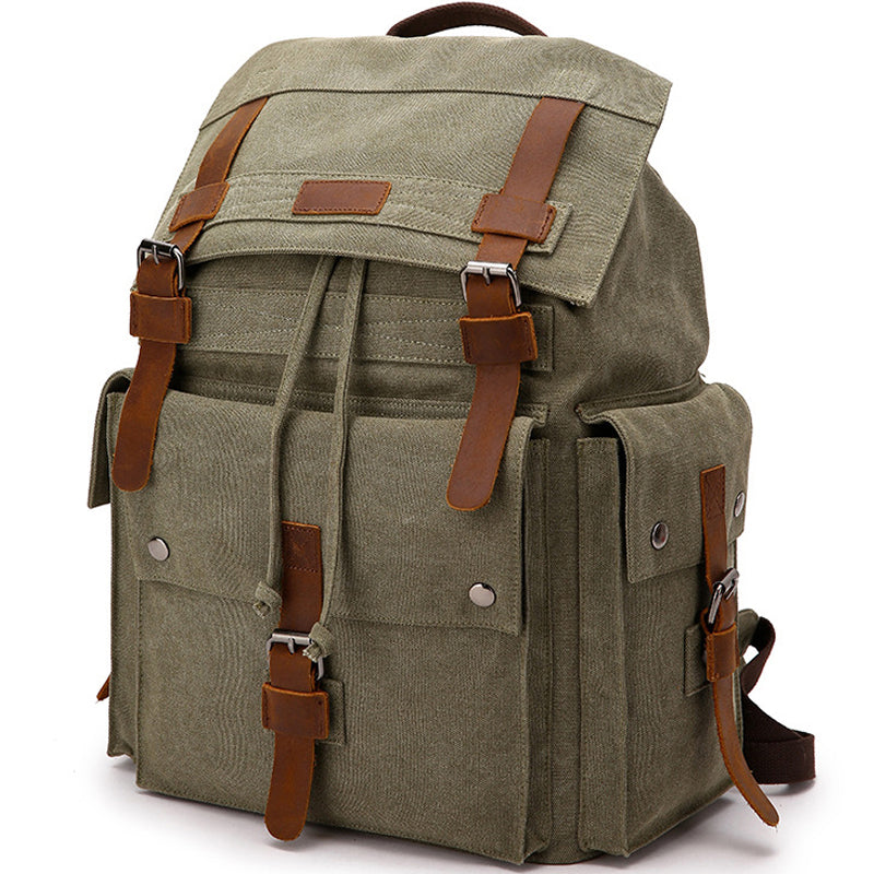 Travel Canvas Backpack Student Drawstring School Bag