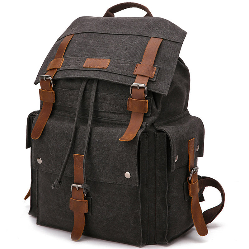 Travel Canvas Backpack Student Drawstring School Bag