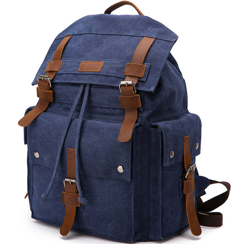 Travel Canvas Backpack Student Drawstring School Bag