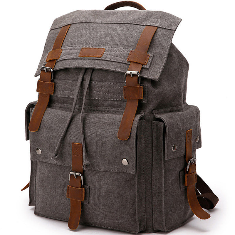 Travel Canvas Backpack Student Drawstring School Bag