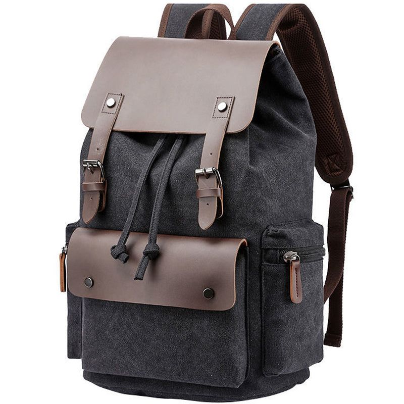 Vintage Canvas Backpack Drawstring Rucksack 20-35L
