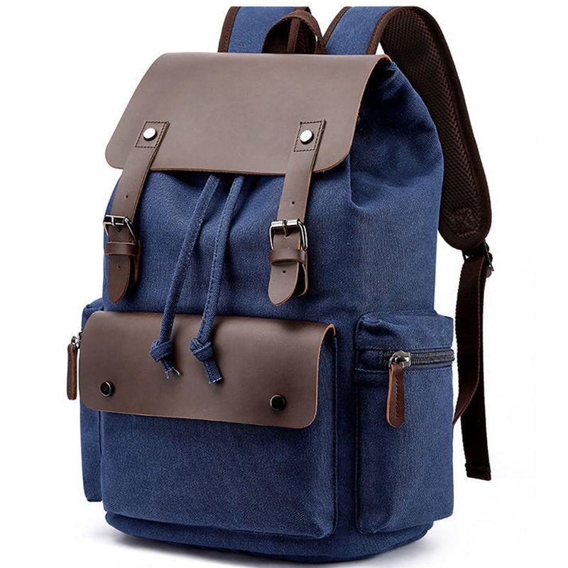 Vintage Canvas Backpack Drawstring Rucksack 20-35L