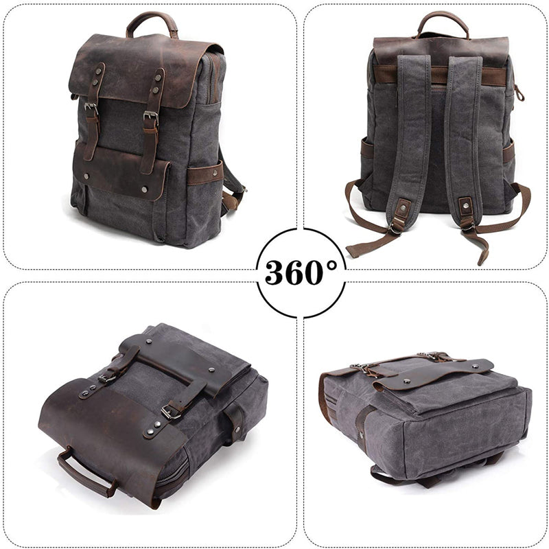 Waterproof Canvas Backpack Men Large Travel Rucksack