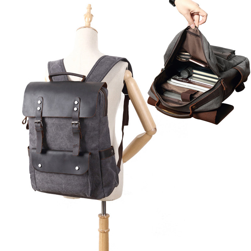 Waterproof Canvas Backpack Men Large Travel Rucksack