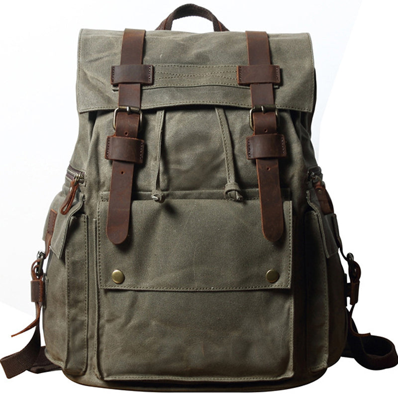 Drawstring Canvas Backpack Travel Laptop Bookbag