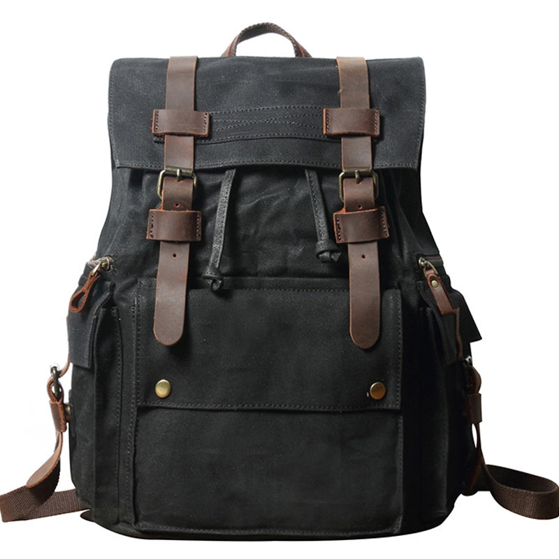 Drawstring Canvas Backpack Travel Laptop Bookbag