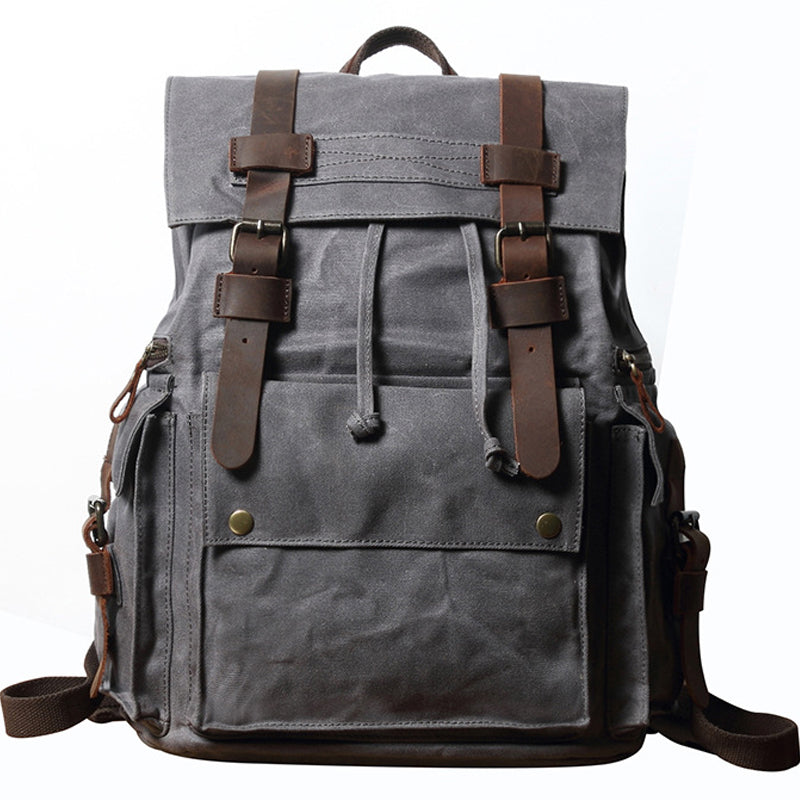 Drawstring Canvas Backpack Travel Laptop Bookbag
