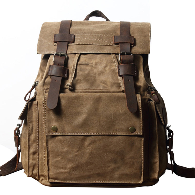 Drawstring Canvas Backpack Travel Laptop Bookbag