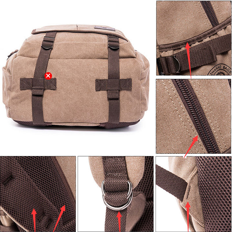 Unisex Canvas Backpack Laptop School Bag for Teenager